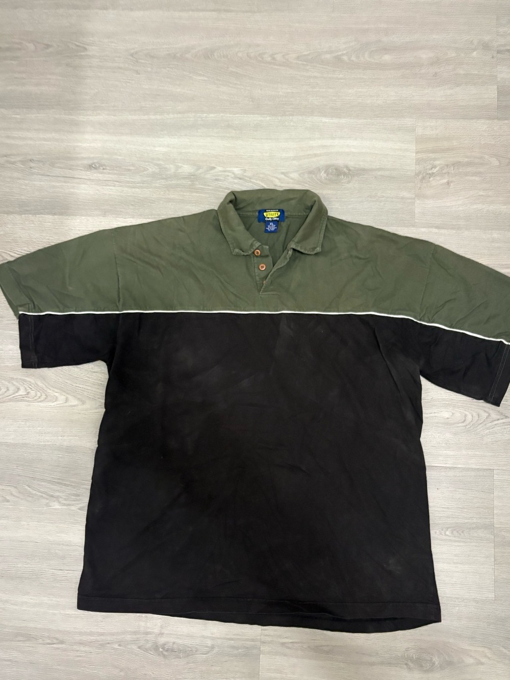 Men's Two-Tone Olive Green and Black Polo Shirt